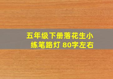 五年级下册落花生小练笔路灯 80字左右